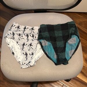 Skeleton and Plaid Underwear Set